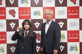 全国大会出場表敬訪問(水泳 吉本想さん)