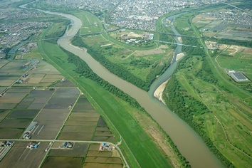 石狩川と空知川の合流点