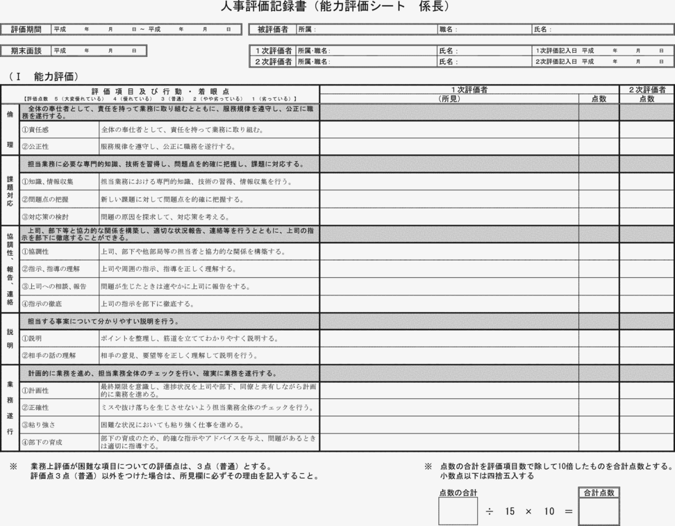 砂川市人事評価実施要綱