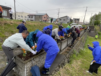 第21回パンケ歌志内川河岸親水広場草花植栽会