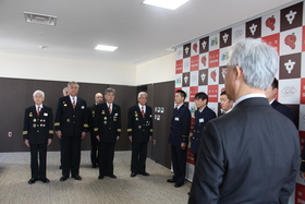 消防団長辞令交付式