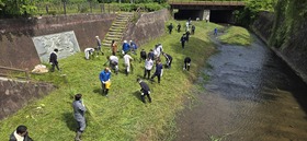 パンケ歌志内川の河川清掃