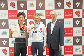 世界大会出場結果報告（自転車　古江さん）・世界大会出場表敬訪問（自転車　河崎一仁さん）