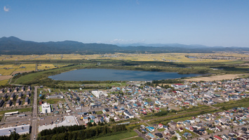 東から見た砂川遊水地