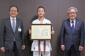 増田理玖さん(砂川中学校1年)