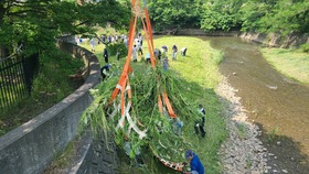 砂川市衛生組合主催パンケ歌志内川河川清掃